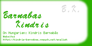 barnabas kindris business card